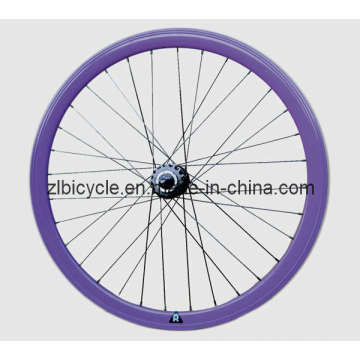 700c Fix Gear Bike Purple Color Wheel Set